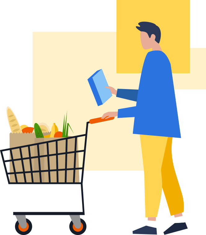 man grocery shopping